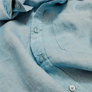 Coral Blue Premium Linen Long Sleeve Alpha Shirt
