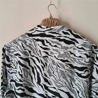 Bengal Tiger Print Premium Linen Henley Shirt
