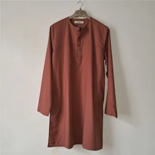 Terracotta Red Dobi Cotton Panjabi