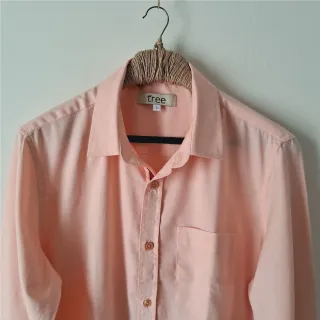 Peach Fuzz Dobby Cotton Long Sleeve Shirt
