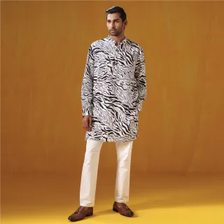 Bengal Tiger Print Premium Linen Panjabi