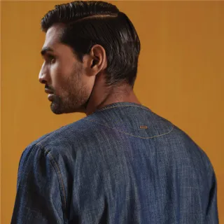 Midnight Blue Cotton Denim Panjabi