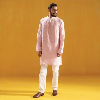 Pastel Pink Premium Linen Panjabi