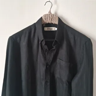 Whole Black Premium Linen Long Sleeve Alpha Shirt