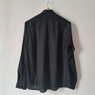 Whole Black Premium Linen Long Sleeve Alpha Shirt