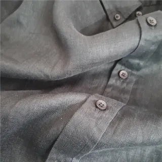 Whole Black Premium Linen Long Sleeve Alpha Shirt