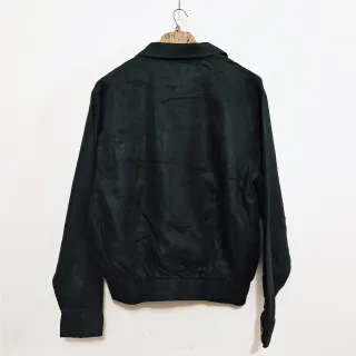 Jade Black Premium Linen Blouson Jacket