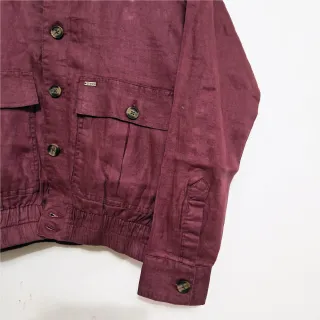 Cranberry Premium Linen Blouson Jacket
