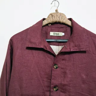 Cranberry Premium Linen Blouson Jacket