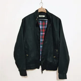 Jade Black Premium Linen Harrington Jacket