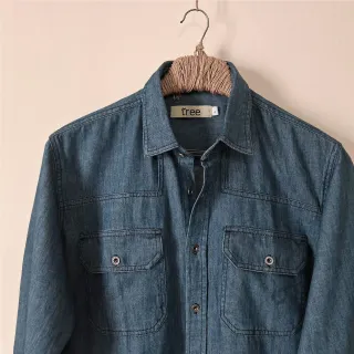 Sky-Blue Traditional Texture Denim Adventure Shirt