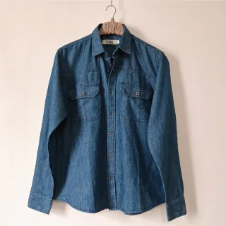 Sky-Blue Traditional Texture Denim Adventure Shirt