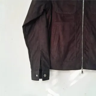 Deep Brown Rugged Suede Trucker Jacket