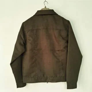 Deep Olive Soft Suede Trucker Jacket