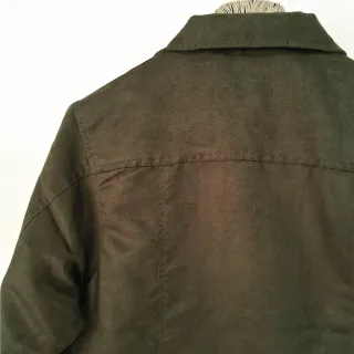 Deep Olive Soft Suede Trucker Jacket