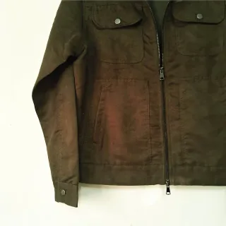 Deep Olive Soft Suede Trucker Jacket