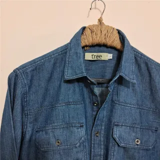 Sky-Blue Traditional Texture Denim Adventure Shirt