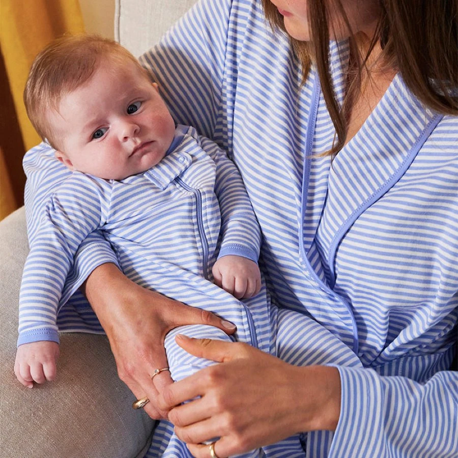 Mom + Me Sleepwear in Hydrangea Stripes