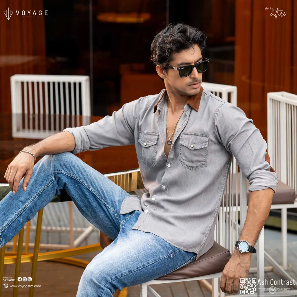 Denim Shirt - Ash Contrast