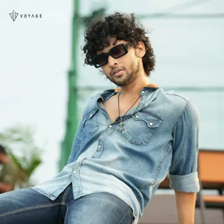 Stone Contrast Denim Shirt