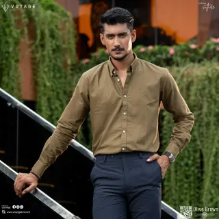 Solid Shirt- Olive Brown
